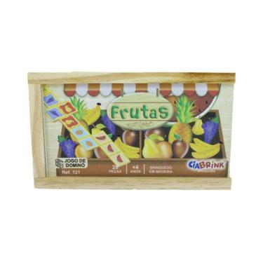 Imagem de Jogo de Dominó Frutas Caixa em Madeira