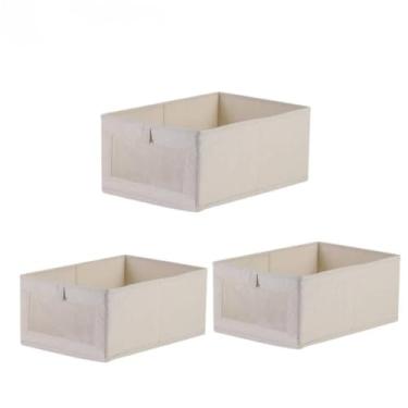 Imagem de KIT 2-10 Caixa Organizadora de Guarda Roupas Dobrável para Gavetas, Armários, Lavanderia e Armazenamento de Brinquedos(KIT3(Desc))