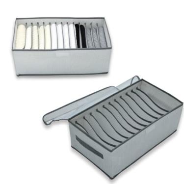 Imagem de Caixa Organizadora de Roupas C/12 Grid, com Alças, Dobrável, Lavável, Ideal para Guarda-Roupas, Closet, Gavetas (1 Unid)