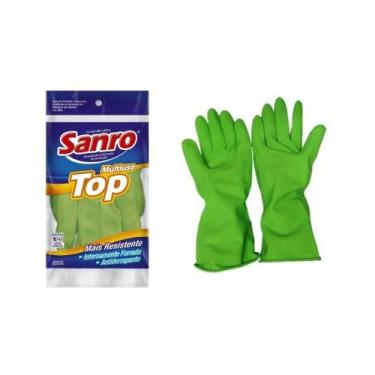 Imagem de Luva De Látex Sanro MultiUso Verde
