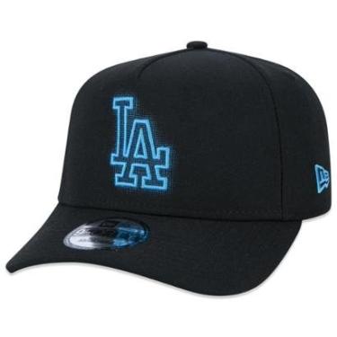 Imagem de Boné New Era 9forty A-Frame MLB Los Angeles Dodgers Tecnologic Aba Curva Snapback Preto-Masculino