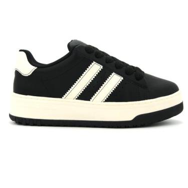 Imagem de Tenis Feminina Ramarim Original Plataforma Amarrar Moda 201, 37, Preto