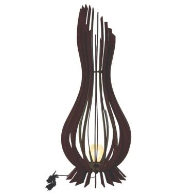 Imagem de Abajur Grande De Chão Ana Maria Mdf Luminária - Preto Tamanho 90x28cm