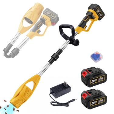 Imagem de Anbull Soprador de folhas sem fio 180 MPH 600 CFM, soprador portátil dobrável de 21 V com baterias 2 × 4000 mAh, tempo de execução de 30 minutos, leve 1,5 kg para gramado/quintal/pátio (amarelo)