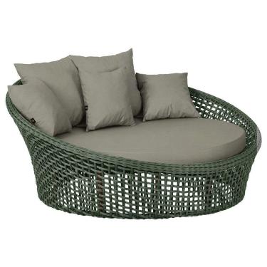 Imagem de Chaise Hungria Pintura Marrom Corda Náutica E8 Trama Verde