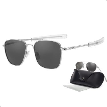 Imagem de Óculos de Sol Masculino Feminino Piloto Militar Clássico + Estojo e Microfibra-Masculino