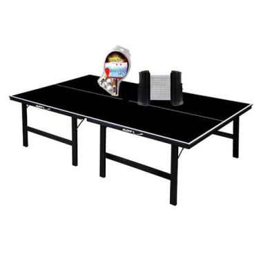 Imagem de MESA PING PONG PRETA 1010 KLOPF + Kit 5055 + Rede Retrátil Preta