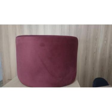 Imagem de Kit 2 Puff Sala Banquinho Banqueta Linho Luxo Pés Madeira Maciça(Suede Marsala)