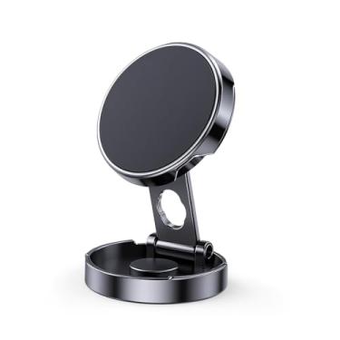 Imagem de Suporte Veicular Magnético para Celular – Fixação com Ímã Ultra Forte, Base Giratória 360°, Instalação no Painel ou Mesa, Compacto, Universal