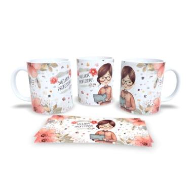 Imagem de Caneca branca dia dos professores floral (14088)