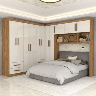 Imagem de Guarda-Roupa Casal Modulado Belgrado 11 Portas 6 Gavetas Cinamomo/Off 