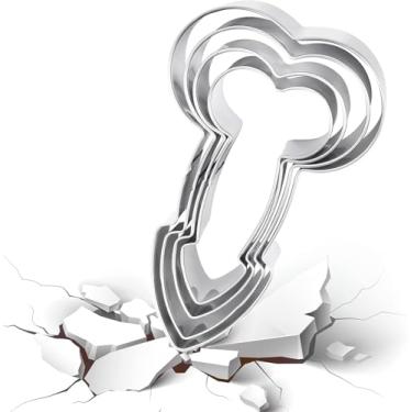 Imagem de Conjunto de 4 peças de cortadores de biscoito criativos, moldes para assar biscoitos, faça-você-mesmo, moldes engraçados de aço inoxidável, utensílios de cozinha (C-04)