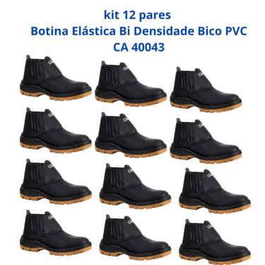 Imagem de Kit 12 Pares Botina Epi Bico Pvc Segurança Crival CA 40043