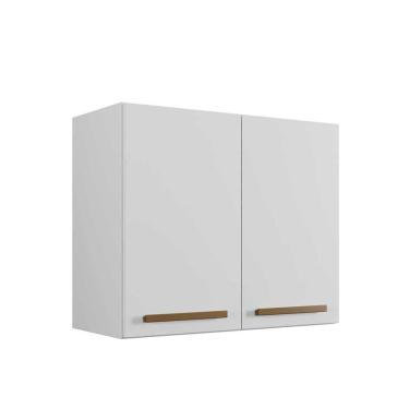 Imagem de Armário Aéreo 2 Portas Cristal Branco 70cm para Cozinha e Lavanderia Shop Jm