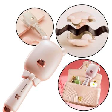 Imagem de Escova Modeladora de Cachos Duas Ondas Portátil Bivolt 36W  Efeito Beach Waves Profissional