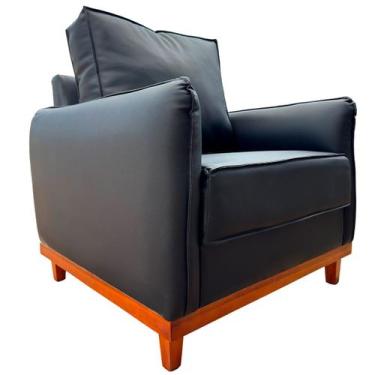 Imagem de Poltrona para Sala Decorativa material sintético Preto - Ateliê do Con