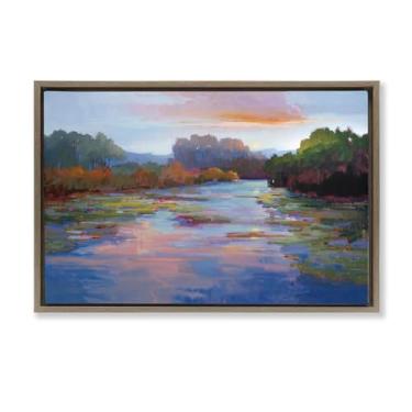 Imagem de Stupell Industries Paz e Serenidade Paisagem Marrom Emoldurado Tela Flutuante Arte de Parede Design por Vicki McMurry, 21 x 31