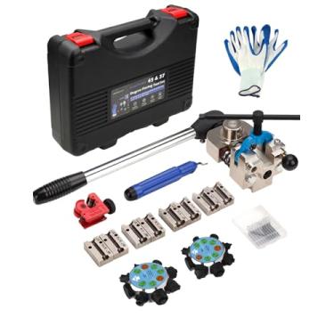 Imagem de easchwork Kit de ferramentas de alargamento de linha de freio profissional 45 e 37 graus de bolha única alargador duplo compatível com tubos de 3/40.6 cm 1/10.2 cm 5/40.6 cm 3/20.3 cm