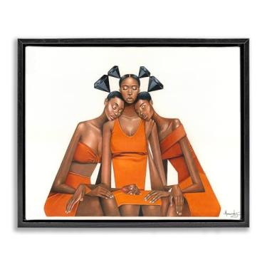 Imagem de Stupell Industries Arte de parede em tela flutuante com moldura preta de diamante negro irmandade por Manasseh Johnson Sr, 25 x 31