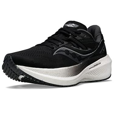 Imagem de Saucony Tênis de corrida feminino Triumph 20, Preto/branco, 41