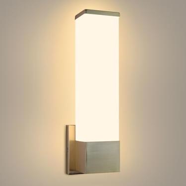 Imagem de Kalium Arandelas de parede modernas de 35,56 cm, luzes reguláveis para banheiro, iluminação interna de LED branco quente 3000K para banheiro, escadas, sala de estar, quarto. Com fio.