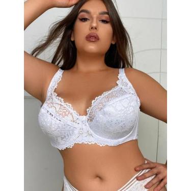 Imagem de Sutiã feminino plus size sexy renda roupa íntima sutiã fino copo E sut