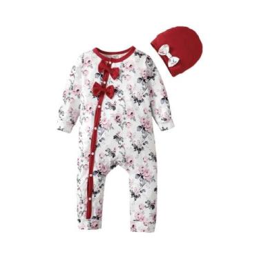 Imagem de Macacão Para Bebês Recém-nascidos, Manga Comprida, Body Floral, Roupa 