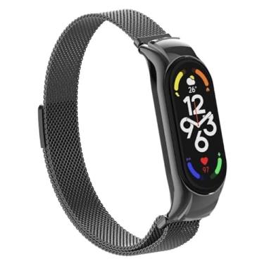 Imagem de Pulseira NSmart magnética em aço inoxidável compatíveis com MI BAND MI BAND 8 / MI BAND 7 / MI BAND 6 / MI BAND 5 / MI BAND 4 / MI BAND 3 / MI BAND 2 - New version (Preta, MI BAND 7)