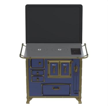 Imagem de Fogão a Lenha GII N 2 Renaissance Azul Cald Saida Direita