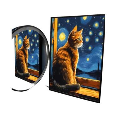 Imagem de Pôster Adesivo De Gato Preto E Papel Branco, Van Gogh, a Noite Estrela