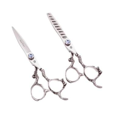 Imagem de Tesoura De Cabelo De Aço Inoxidável 440C De 6 Polegadas Purple Dragon,