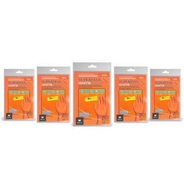 Imagem de Kit 5 Pares Luvas De Proteção Descartável Ignite M Supermax