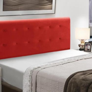 Imagem de Cabeceira Cama Box Estofada Madeira Queen Size Paris - D'Julia, Vermel