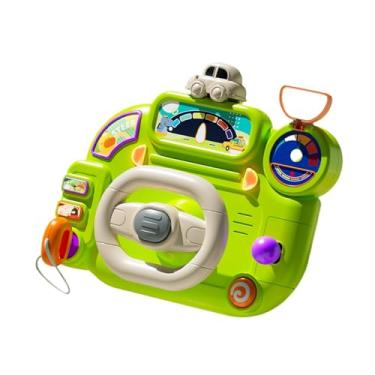 Imagem de Kokiya Volante Infantil para Carrinho de Bebê, Brinquedo Interativo com Volante Musical para Crianças, Verde
