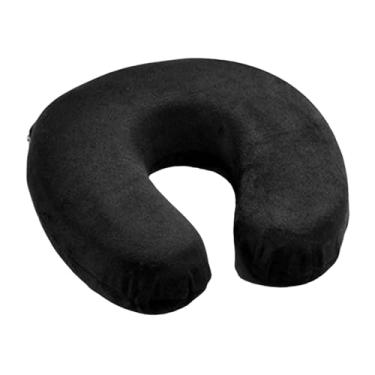 Imagem de Generic Travesseiro de viagem para pescoço, apoio de cabeça ergonômico, portátil, confortável, espuma de memória, suporte para cabeça e pescoço, para, Preto