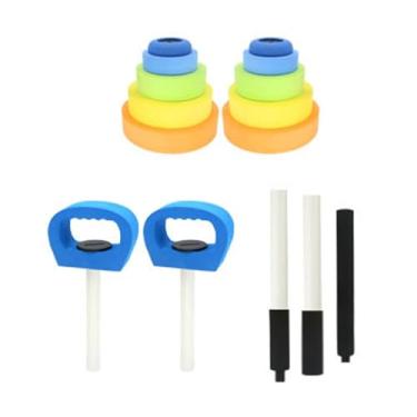 Imagem de Milageto Brinquedos infantis de EVA, halteres, pesos de ginástica, berçário para crianças a partir de 3 anos, treinamento de levantamento de peso, barra,