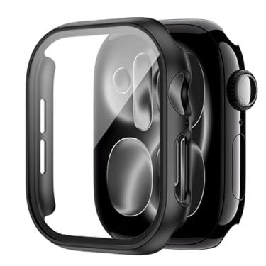 Imagem de WISKII Pacote com 2 capas compatíveis com Apple Watch Series 11 Series 10 42 mm com protetor de tela, capa rígida ultrafina à prova de choque para iWatch 42 mm, acessórios preta