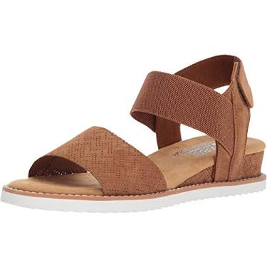 Imagem de Skechers Women's Bobs Desert Kiss Wedge Sandal Chestnut 7 Wide