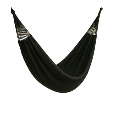 Imagem de Rede de Dormir Casal Algodão Reforçada P/Descanso Em Varanda Quarto(Rede Jeans Preta)