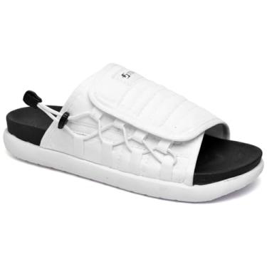 Imagem de Sandália Slide Masculina Chinelo com Elástico Antiderrapante Confortável (Branco, BR, Adulto, Numérico, 44)