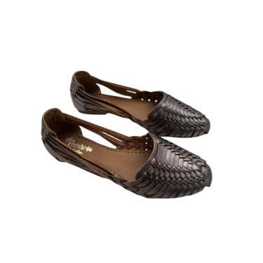 Imagem de Macarena Collection Sandálias femininas de couro para mulheres | Sandálias mexicanas feitas à mão Huarache | Sandálias femininas confortáveis e elegantes 2167, Oxford, 40
