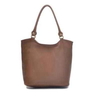 Imagem de Bolsa Feminina em Couro com Zíper Alça de Ombro Casual-Unissex