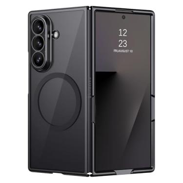 Imagem de BENTOBEN Capa magnética galvanizada transparente para Samsung Galaxy Z Fold 7 [compatível com MagSafe] Slim Fit antiderrapante à prova de choque mulheres homens capa protetora para celular para Galaxy