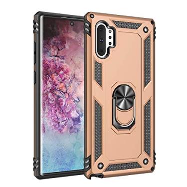 Imagem de SORAKA Capa para Samsung Galaxy Note10 Plus com suporte de anel capa protetora para Samsung Galaxy Note10 Plus 5G capa traseira de policarbonato rígido com placa de metal para suporte magnético de