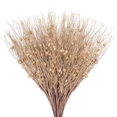 Imagem de KI Store Conjunto de 20 palitos de glitter de Natal para decoração de árvore de Natal, guirlanda de guirlanda floral (ouro rosa)