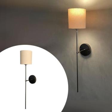 Imagem de Arandela De Parede Clássica Alumínio e Bivolt com Cúpula Bege, Preto e