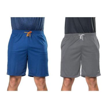 Imagem de Kit 2 Bermudas Elite Comfort Masculina, Grafite, Azul, M