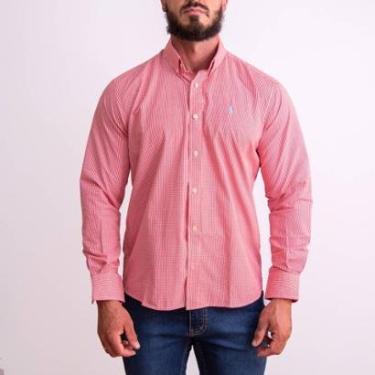Imagem de Camisa Social Ralph L Quadriculada Vermelho-Masculino
