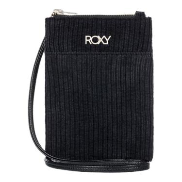 Imagem de Roxy Alça de telefone feminina | veludo cotelê | crochê | tecido | bolsa | viagem | praia | férias, Antracite.