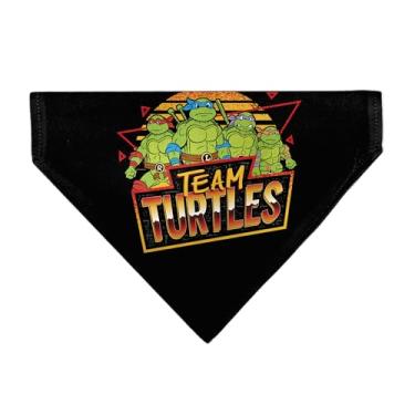 Imagem de Bandana para animais de estimação Tartarugas Ninja Teenage Mutant Ninja Turtles Team Turtles Pose Black Red Slip On Collar Bandana